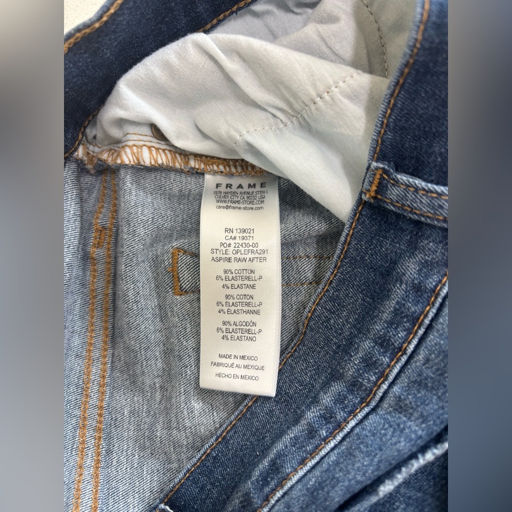 Frame Le Easy High Waist Raw Hem flare Jeans women’s size 30 Aspire Raw After - Picture 6 of 7